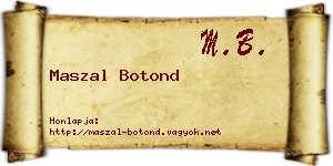 Maszal Botond névjegykártya